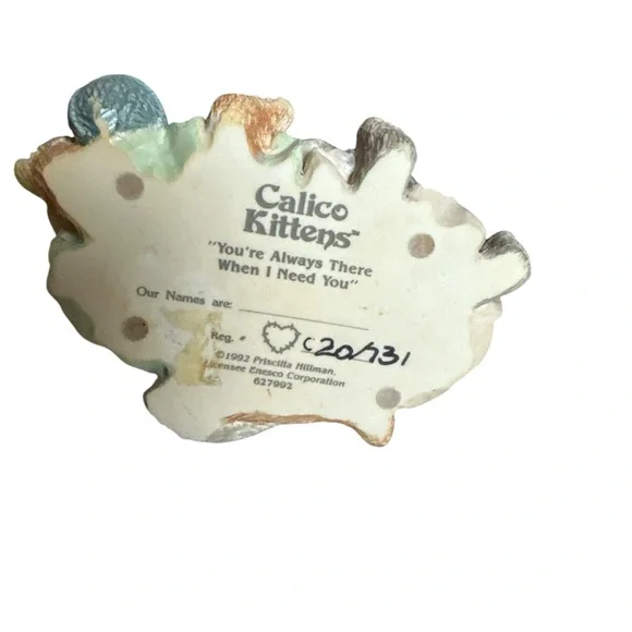 Vintage 1992 Calico kittens you’re always there when I need you figurine - Picture 3 of 3